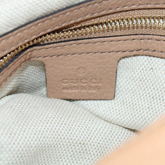 Pre-Owned Gucci Interlocking G Soho Chain Strap Tote Bag in Beige Leather - Picture 13 of 16